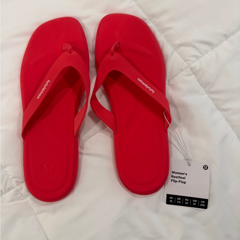 lululemon athletica Women's Bright Red/ orange Sandals size 10